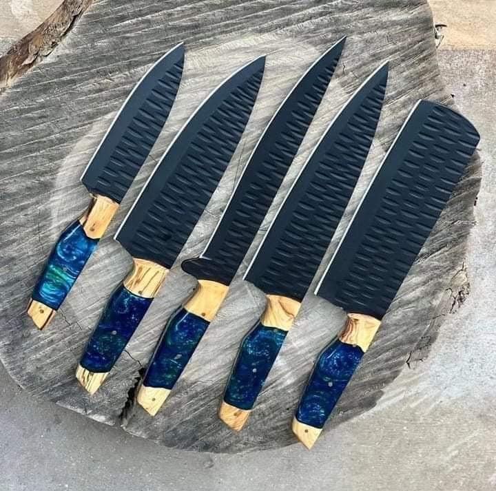 Beautiful Custom Handmade high carbon Steel chef set
Overall length