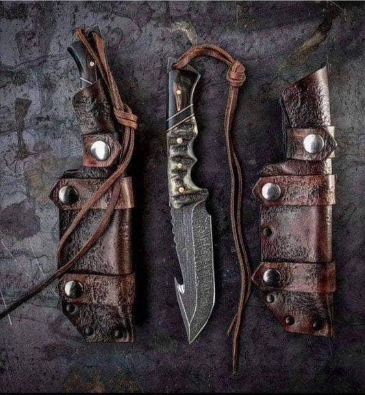 9”inches Beautiful Custom Handmade 1095 High carbon steel Gut hook knife