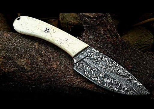 9”inches Beautiful Custom Handmade Damascus steel
steel Skinning knife