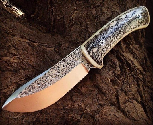 9”inches Beautiful Custom Handmade D2 steel
steel Skinning knife