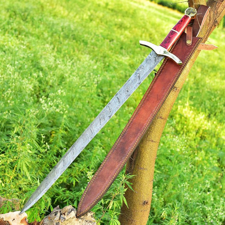 32" inches Beautiful Custom Handmade Damascus steel sword knife❤