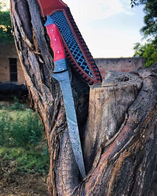 13" inches Beautiful Custom Handmade Damascus Steel Fishing Fillet knife