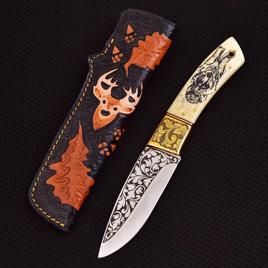 8" inches Beautiful Custom Handmade D2 steel skinning knife❤