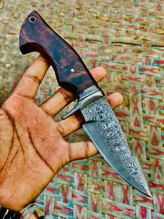 10" inches Beautiful Custom Handmade Damascus steel Hunting knife❤