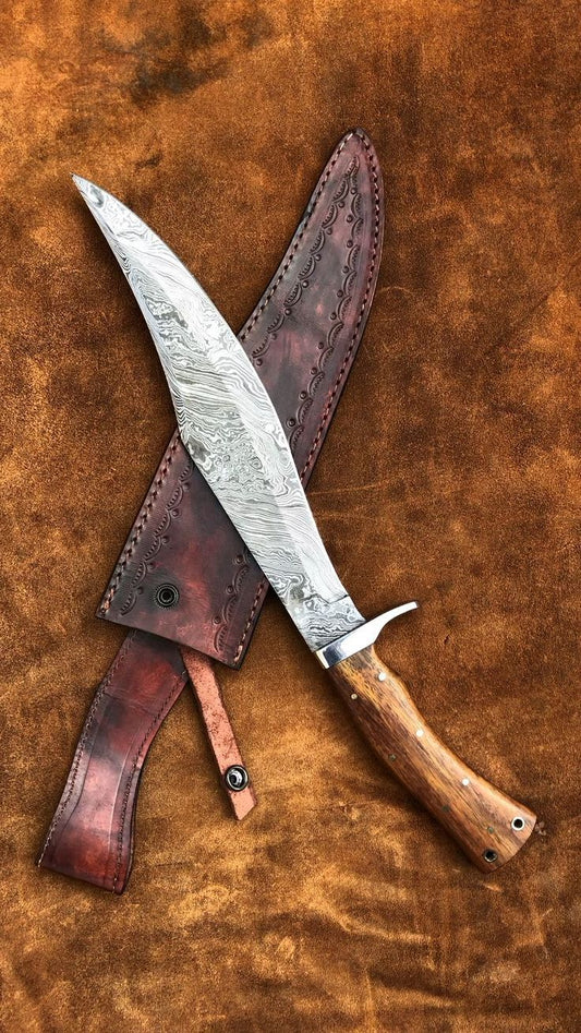 15" inches Beautiful Custom Handmade Damascus steel Hunting knife❤