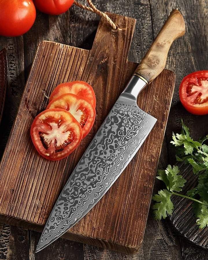 13" inchesBeautiful Custom Handmade Damascus steel Chef knife❤️