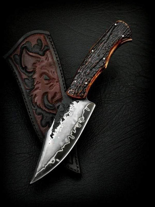 9" inches Beautiful Custom Handmade High carbon 1095 Steel skinning knife