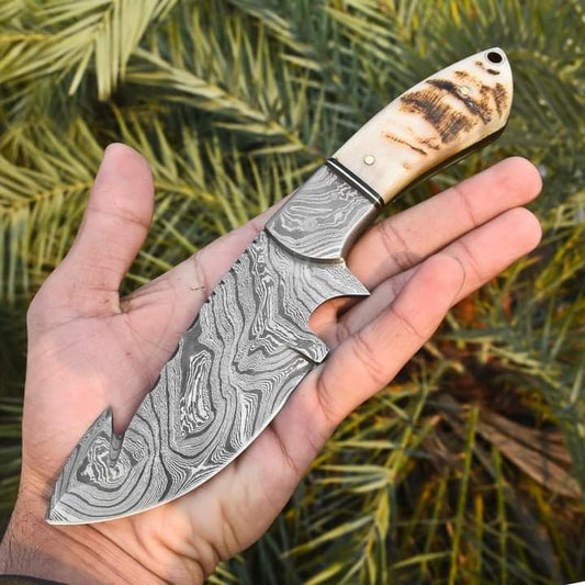 8" inches Beautiful Custom Handmade Damascus steel skinning knife❤