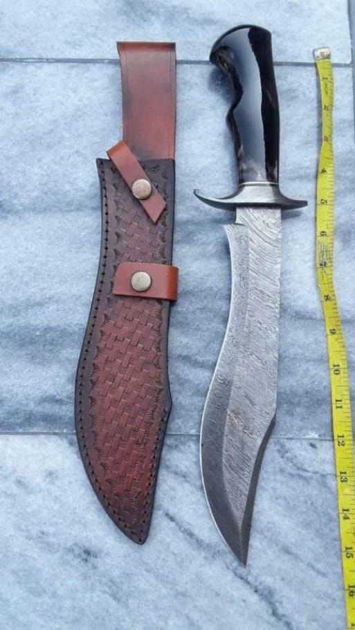 15" inches Beautiful Custom Handmade Damascus Steel hunting knife